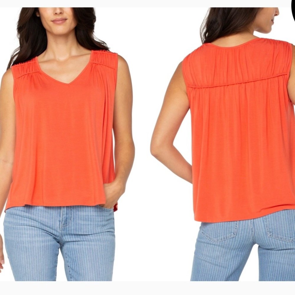 Liverpool Los Angeles sleeveless top color Orange Clementine